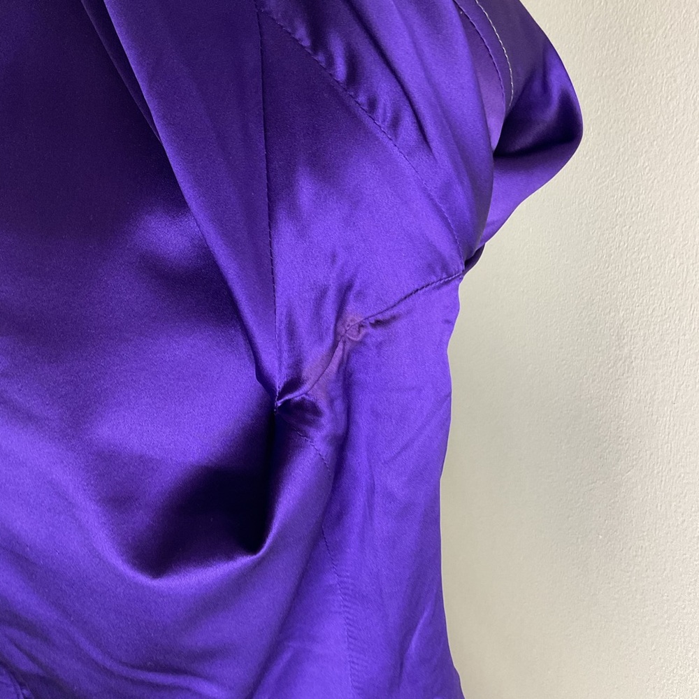 Vintage St. John Purple Bomber Jacket M Medium Griffith Gray Zip Designer Luxury - Picture 4 of 9